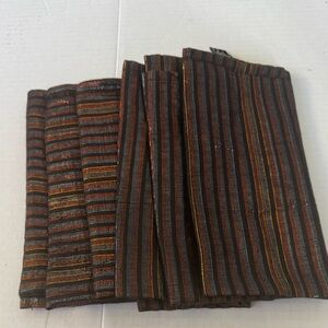 Max Studio Home Metallic Striped Napkins set of 8  stripes 18”x 18”